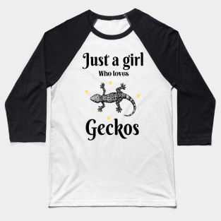 Just a girl who loves geckos, Cute Gecko lover Baseball T-Shirt